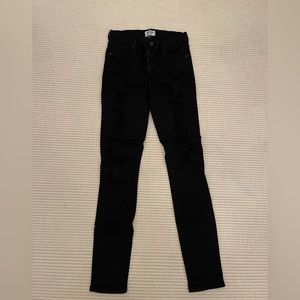 Agolde ripped black skinny jeans